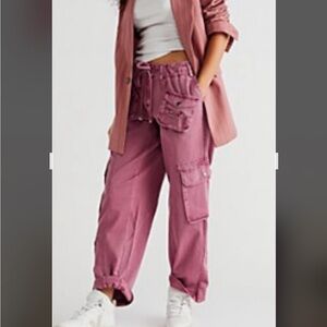 Free People Tahiti washed maroon Cargo Pants